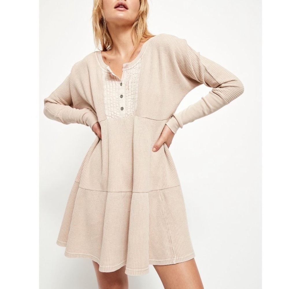 Free People One Jolene Mini Dress In Sand